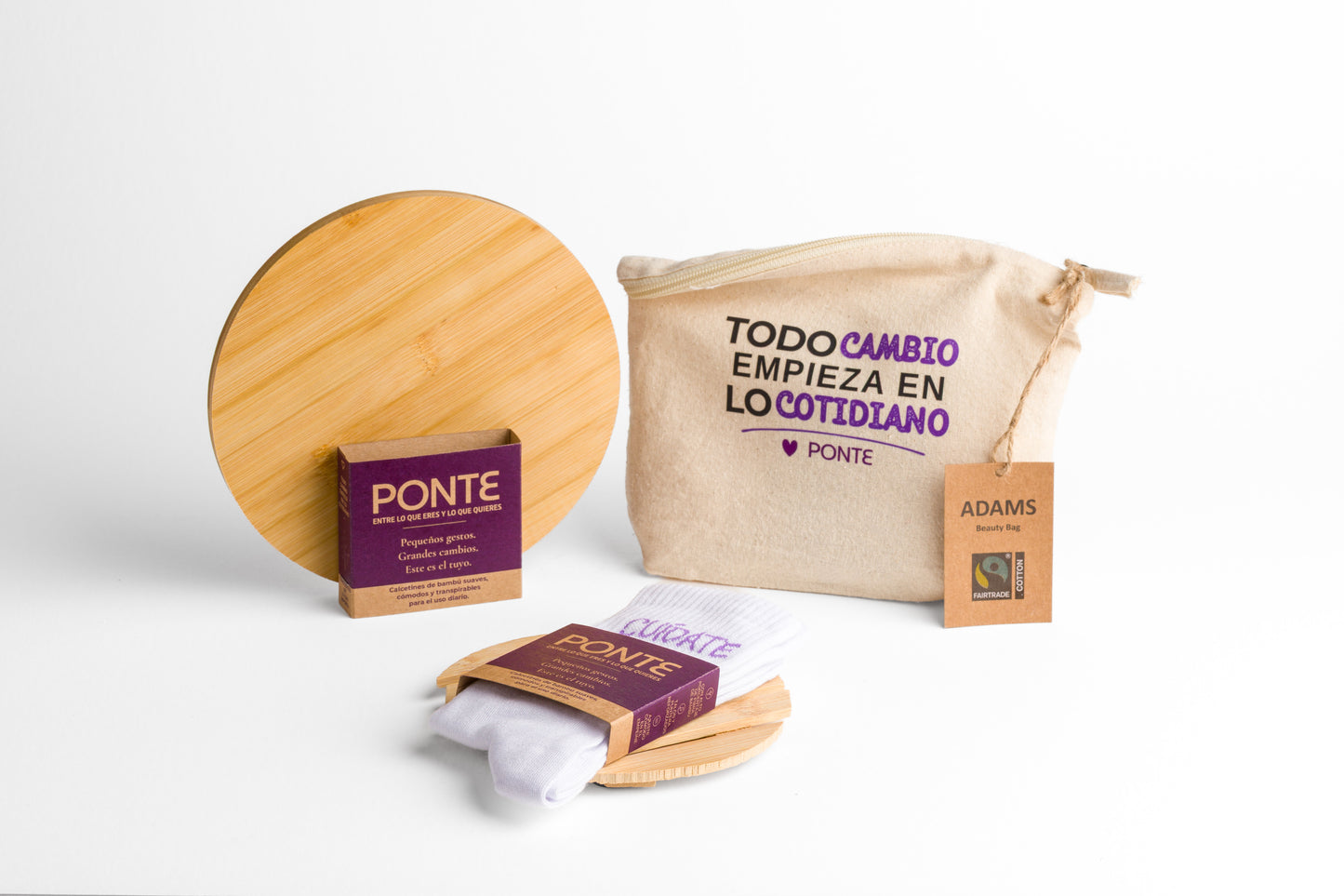 PONTE Calcetines de Bambú Premium para Mujer | Pack de 2 Pares con Neceser de Algodón